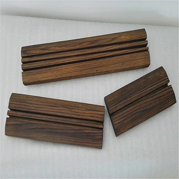 Dark Walnut Color Timber Jewelry Display Block Rack Stand with Slots Wooden Playing Card Deck Holder for Kids,Adults,Seniors