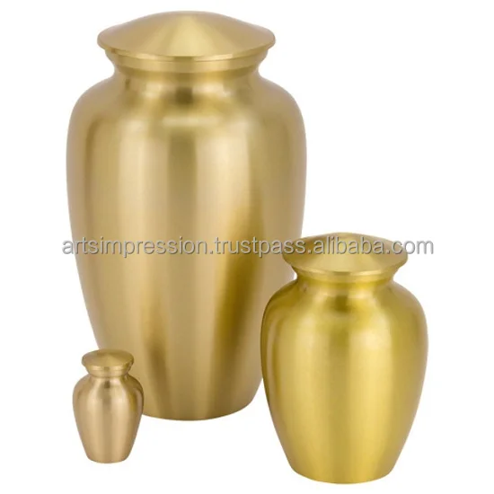 Decorative Urn Aluminium Adult Cremation Urn for human ashes Funeral supplies Keepsake aluminum urns with Velvet Box For sale