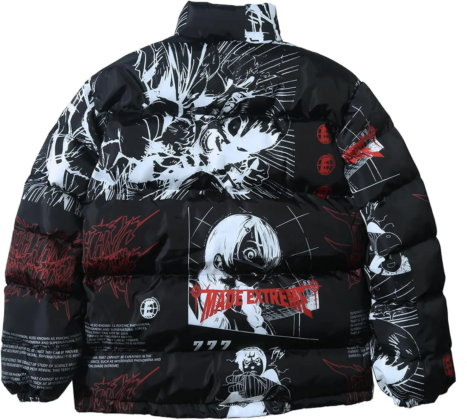 New Fashion Austhetic Unisex Winter Thick Anime Printed Puffer Jackets 320gsm Polyester Filling Inside Plusize sublimated jacket