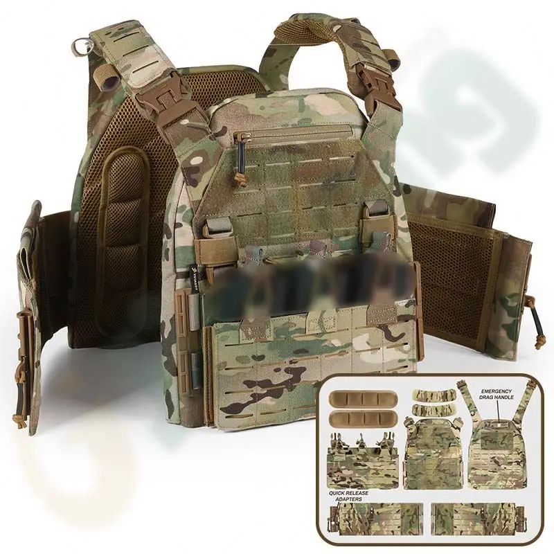 Black Molle Personal Protective Tactical Gear Removable Ballistic Tactical Vest Quick Release Armor Vest For Men Plate Carrier