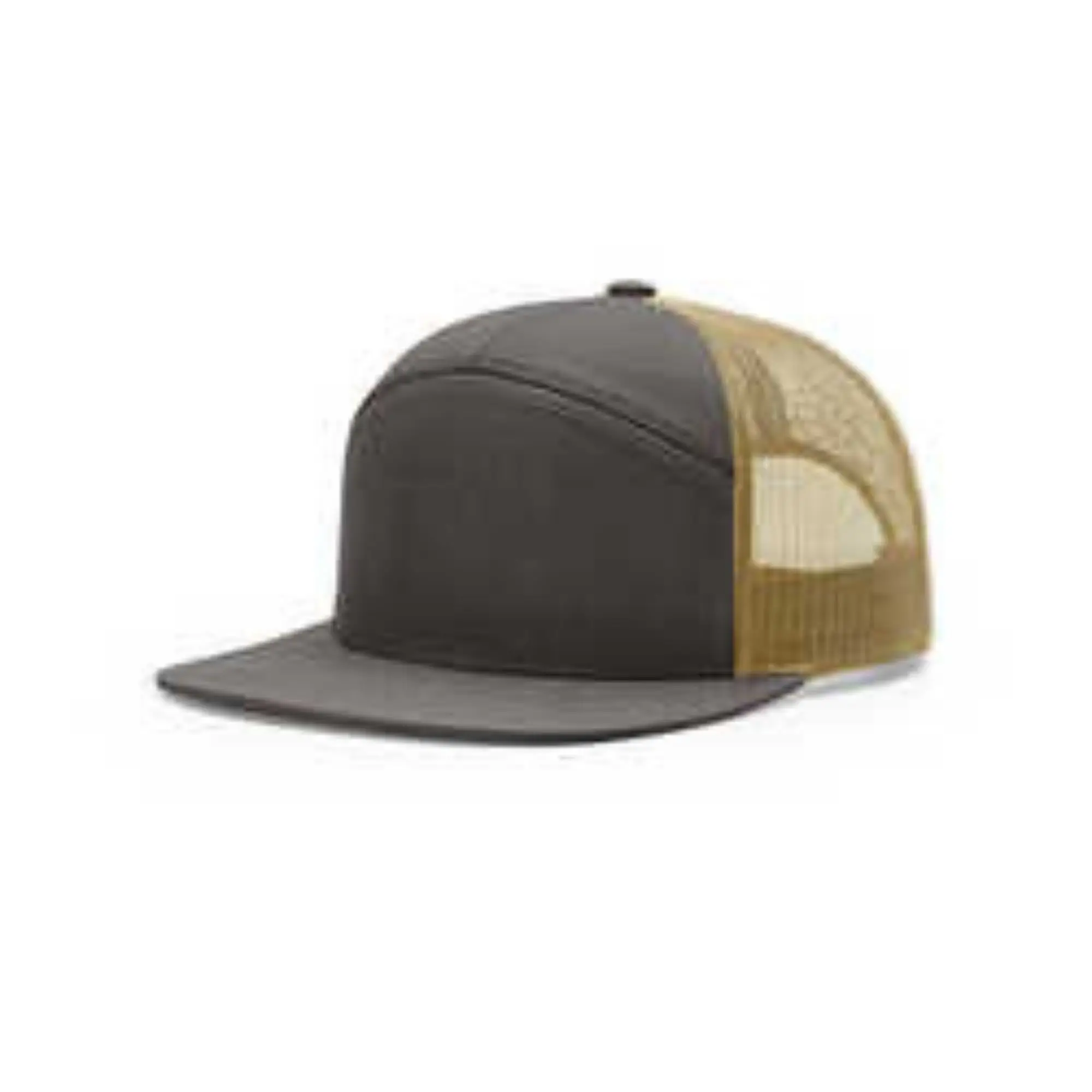 2024 High Quality Trucker Gorras Mesh Sport Caps Custom Blank Flat Brim Snapback Hat 7 Panel Trucker Hat for Men