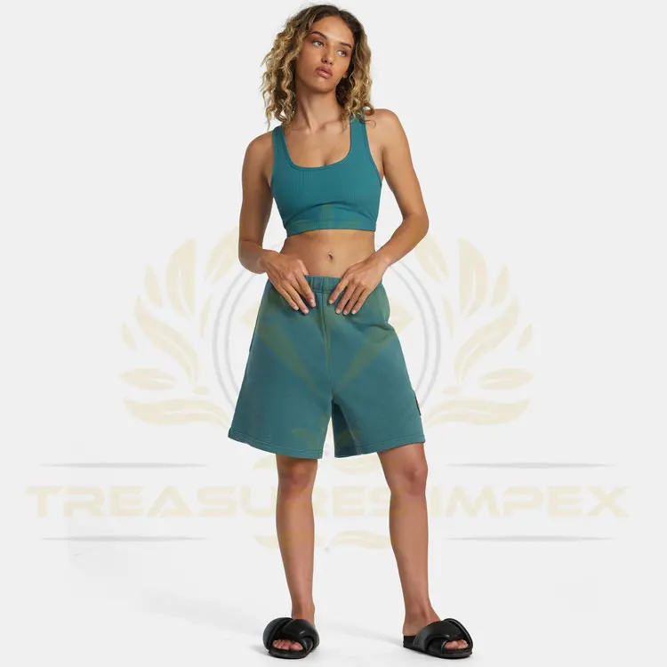 Hot Sale Korean Style Cotton Woman Sports Casual Wear Breathable Shorts Summer Solid Color Stretch Jogging Sweat  Shorts