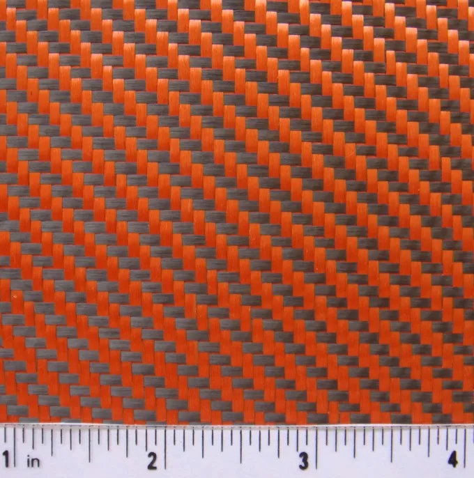 K29 orange kevlar   carbon fiber  fabrics