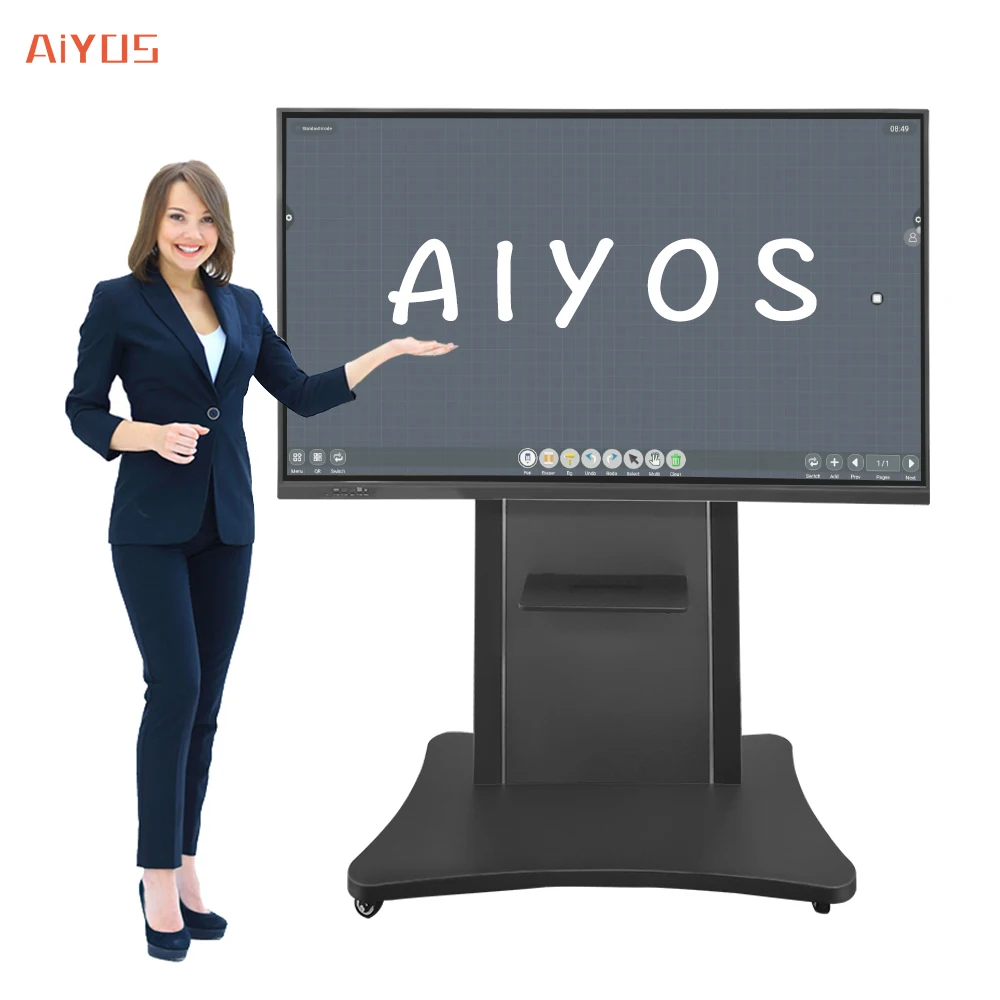 85/86 inch 20 points touch smart electronic whiteboard interactive mobile lcd screen flat panel for classroom/office