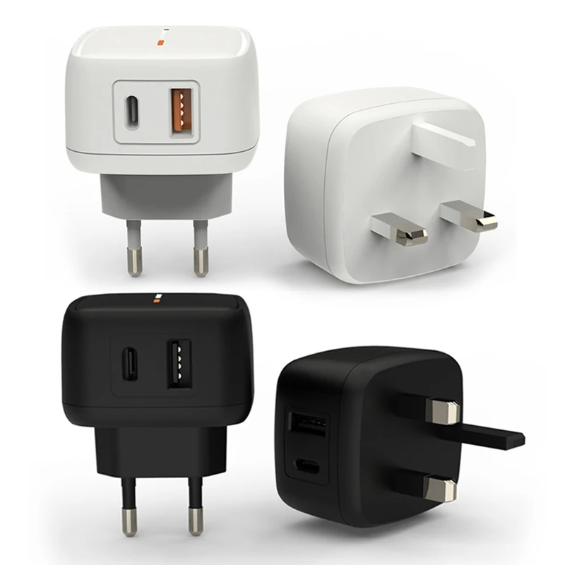 New Arrival Dual Port PD QC 3.0 USB C Charger Portable Travel Wall Charger Mobile Phone Fast Charging Type C Power Adapter