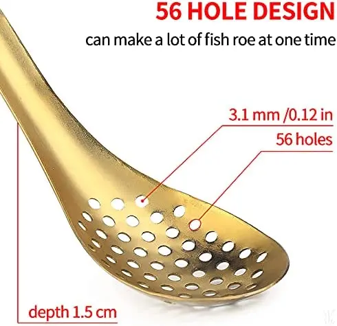 Сферическая ложка из нержавеющей стали Молекулярный миксолог шлицевая барная кухня в плазме золотого цвета Лучшая цена по самой низкой цене