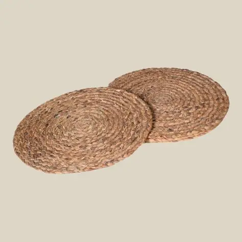 Rustic boho rattan placemats for home or event decor handmade and eco-friendly for stylish dining settings