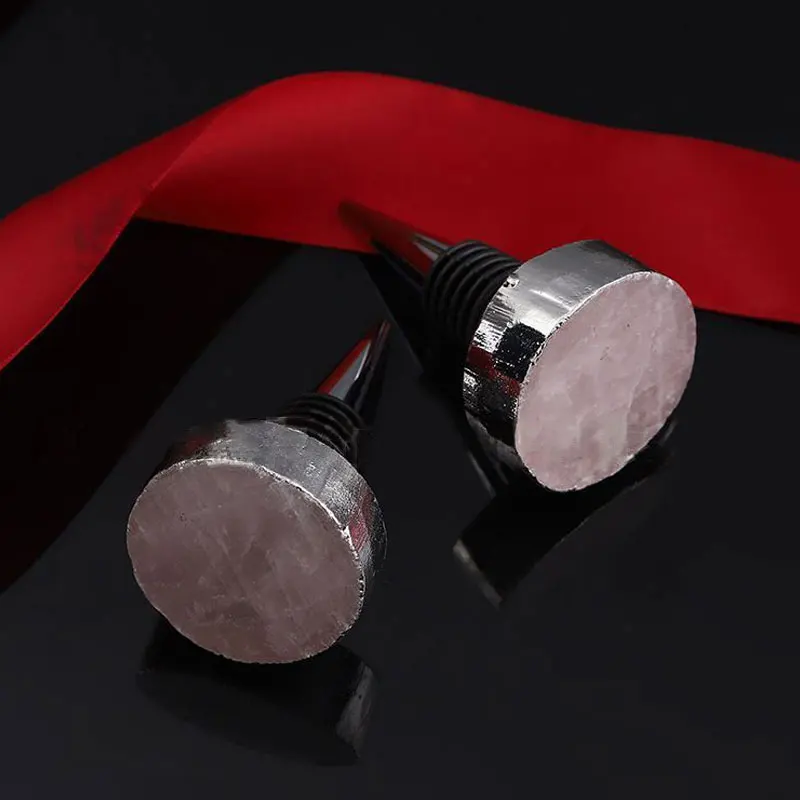 Luxurious Pink Wedding Metal Sparkling Festice Crystal Bottle Cork Wine Stopper Custom