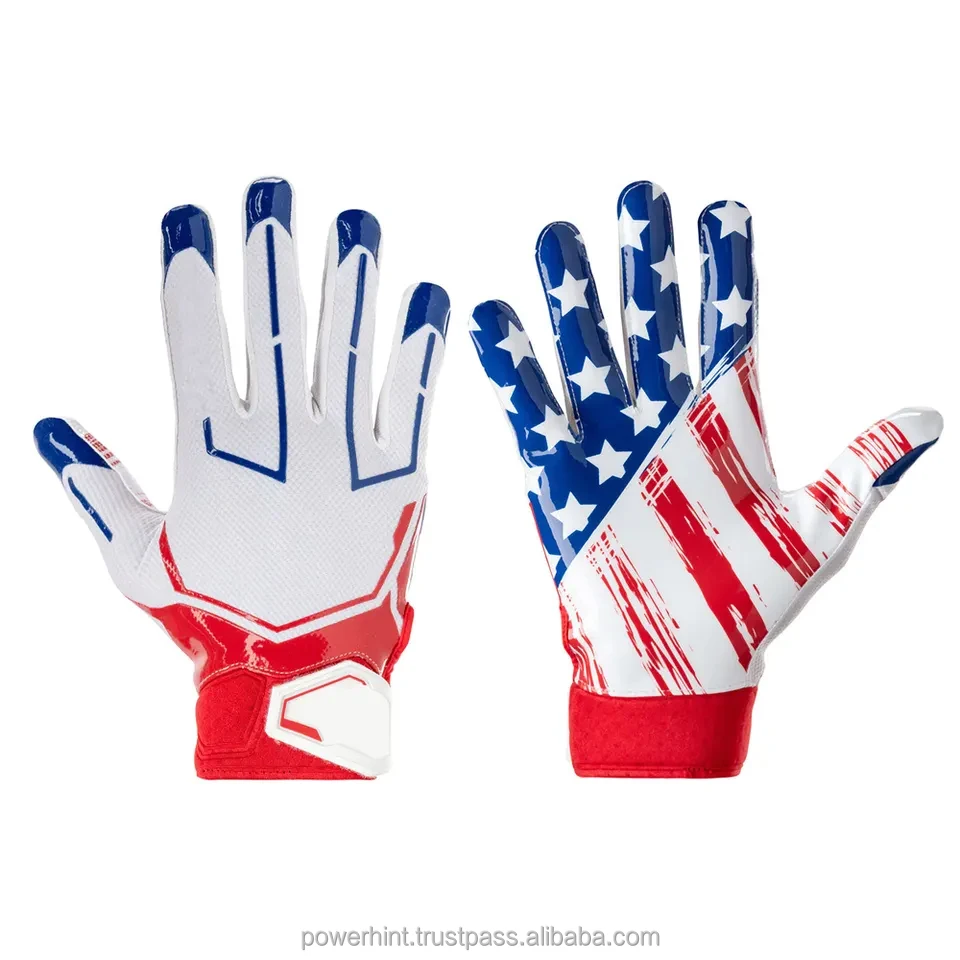 New Arrival Best Design American Football Gloves Full Finger Custom Leather Training Wear for Sports Entertainment