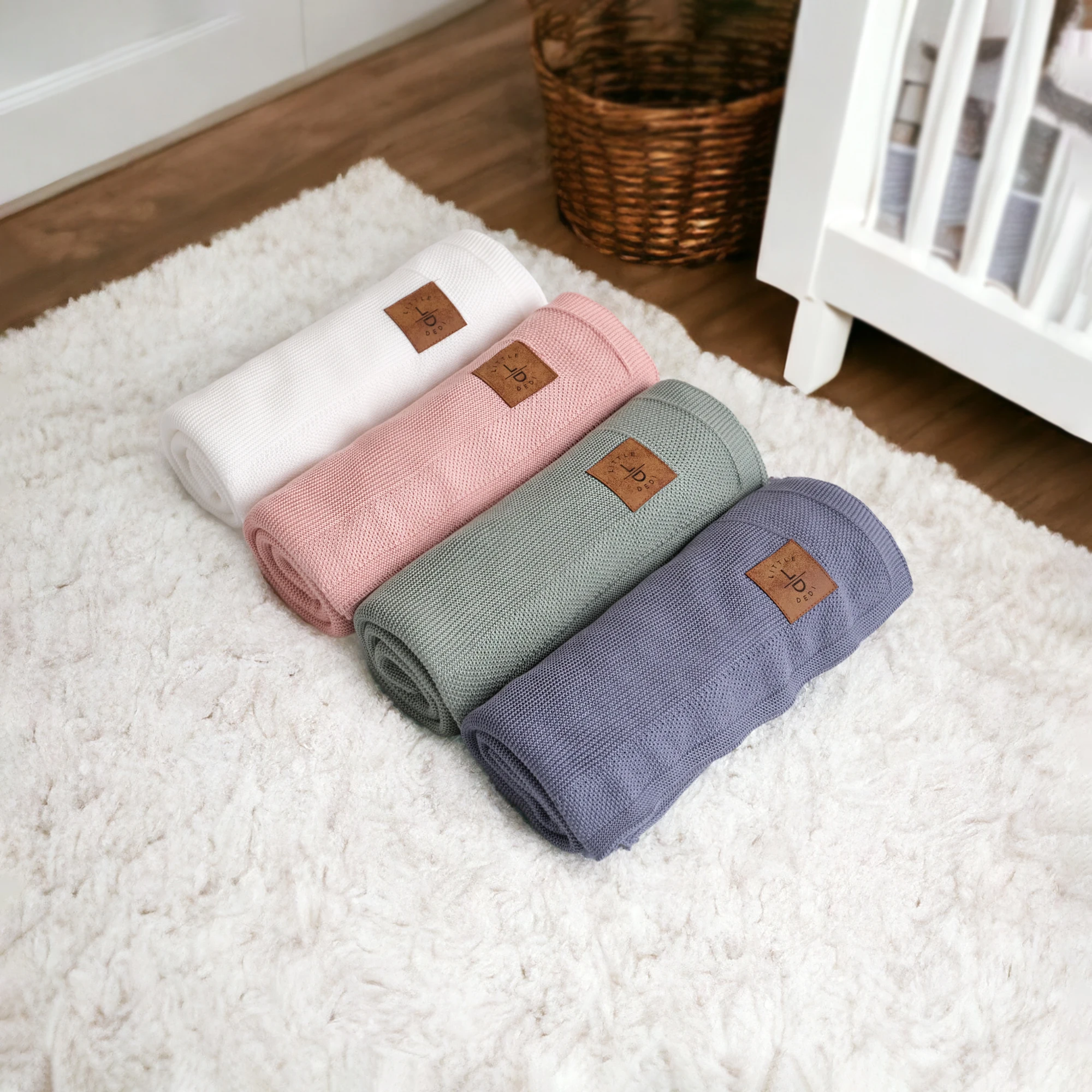100% Tencel Lenzing Lyocell DUA Baby Blanket 80*100 Lily Pad Crochet Cable Knit Blanket Colorful Blanket Baby Special Knitted