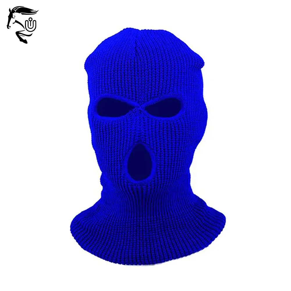 Warm Knit 3 Hole Full Face Ski Mask Winter Balaclava with Comfortable Knitted Cover