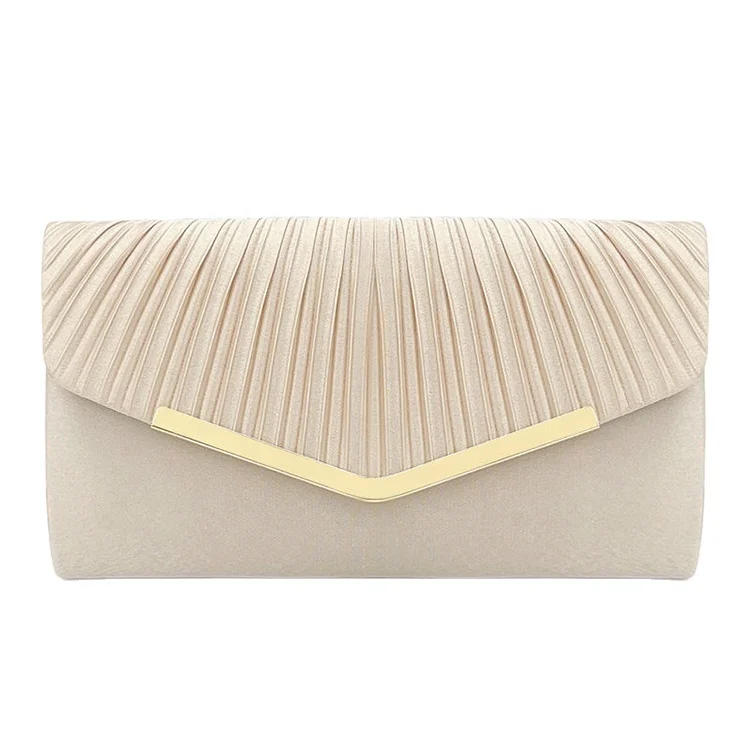 High-End Satin Evening Bag Luxury Pleated Envelope Clutch Crossbody for Ladies for Weddings and Parties
