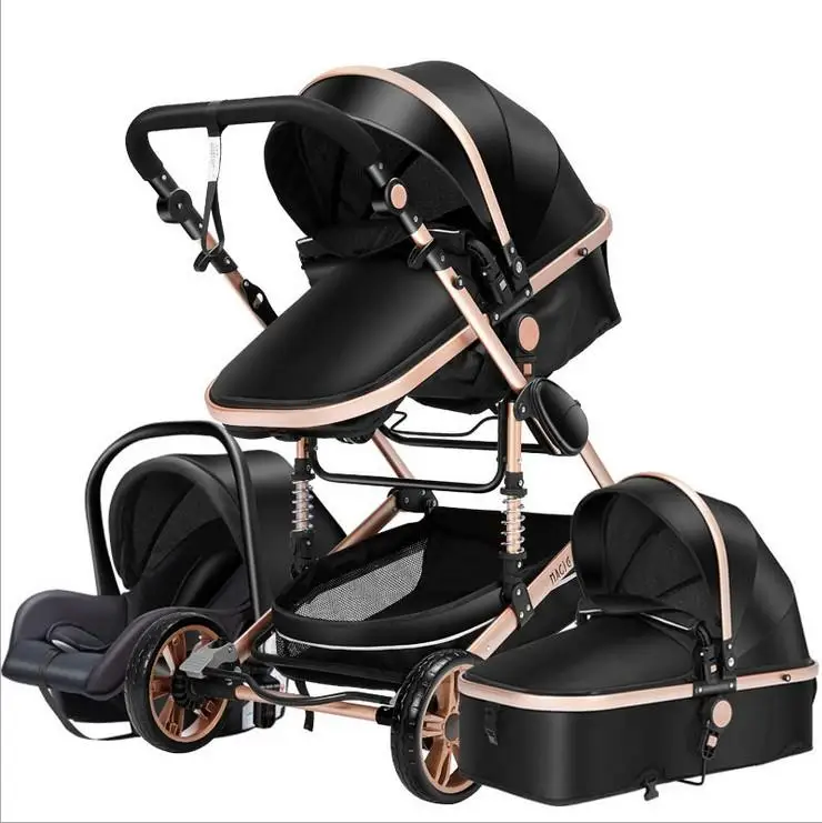 Buy High Quality Baby Stroller 3 In 1 Baby Pram Travel System Baby Carrier Adjustable