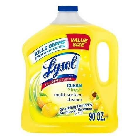 Lysol MultiSurface Cleaner - Powerful Sanitizing and Disinfecting Pour with Invigorating Lemon and Sunflower Essence - 90 Fl Oz