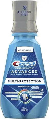 Crest Pro Health Advanced Multi-Protection Mouthwash, Alcohol Free, Extra Deep Clean Fresh Mint, 500 mL
