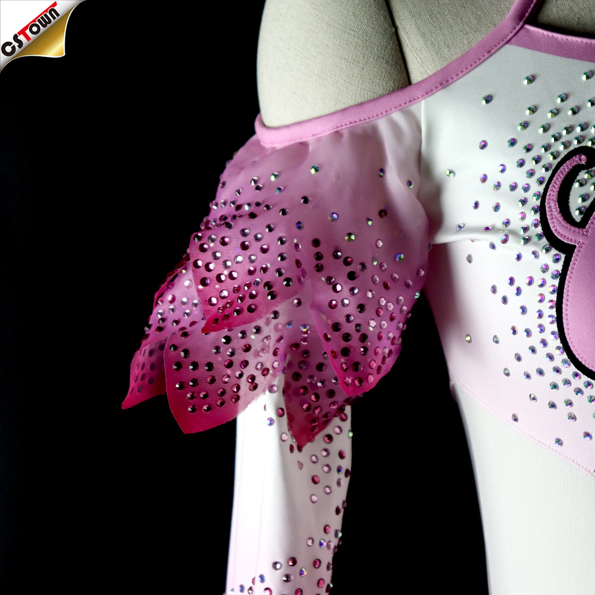 Wholesale Wholesale Digital Printing Pink Cheerleading Uniform Stage Performance Cheerleader Uniforms