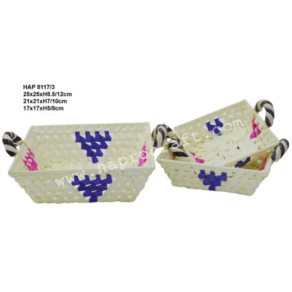 Eco-friendly bamboo basket tray/ Vietnam bamboo storage tray (HMT 12.983B)