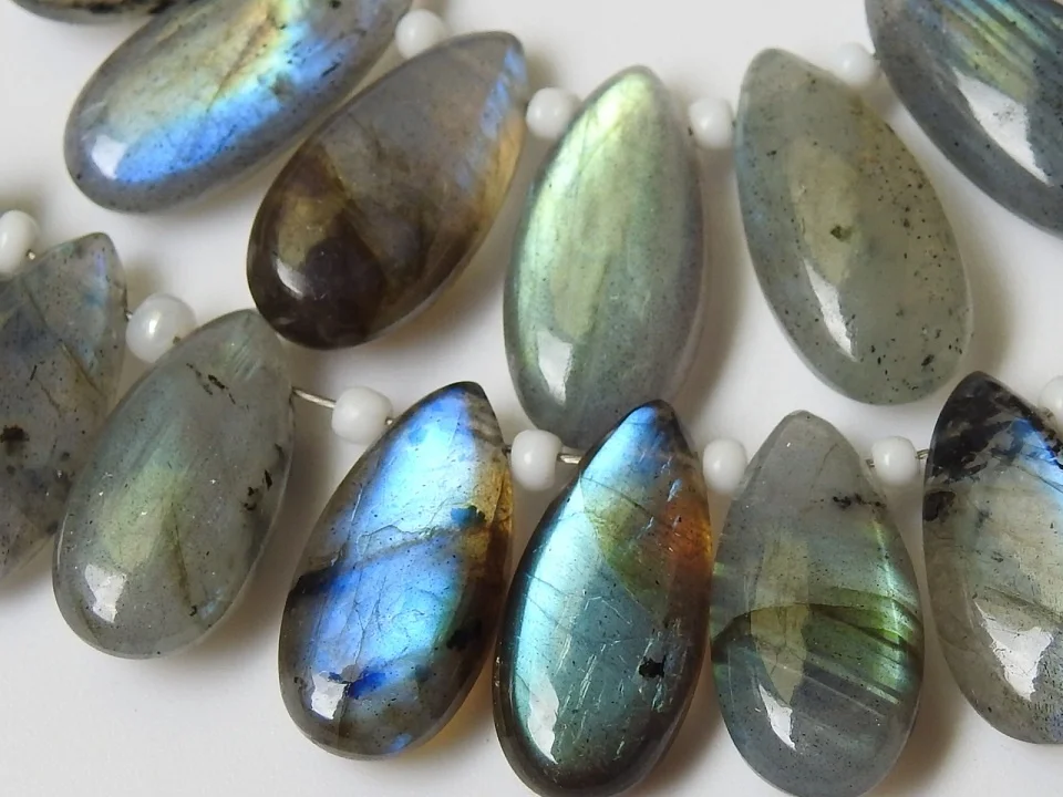 Labradorite Multi Flashy Fire Smooth Teardrop For Making Jewelry 100%Natural