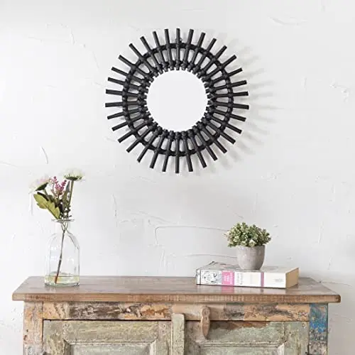 Black arched mirror floor natural full length mirrors