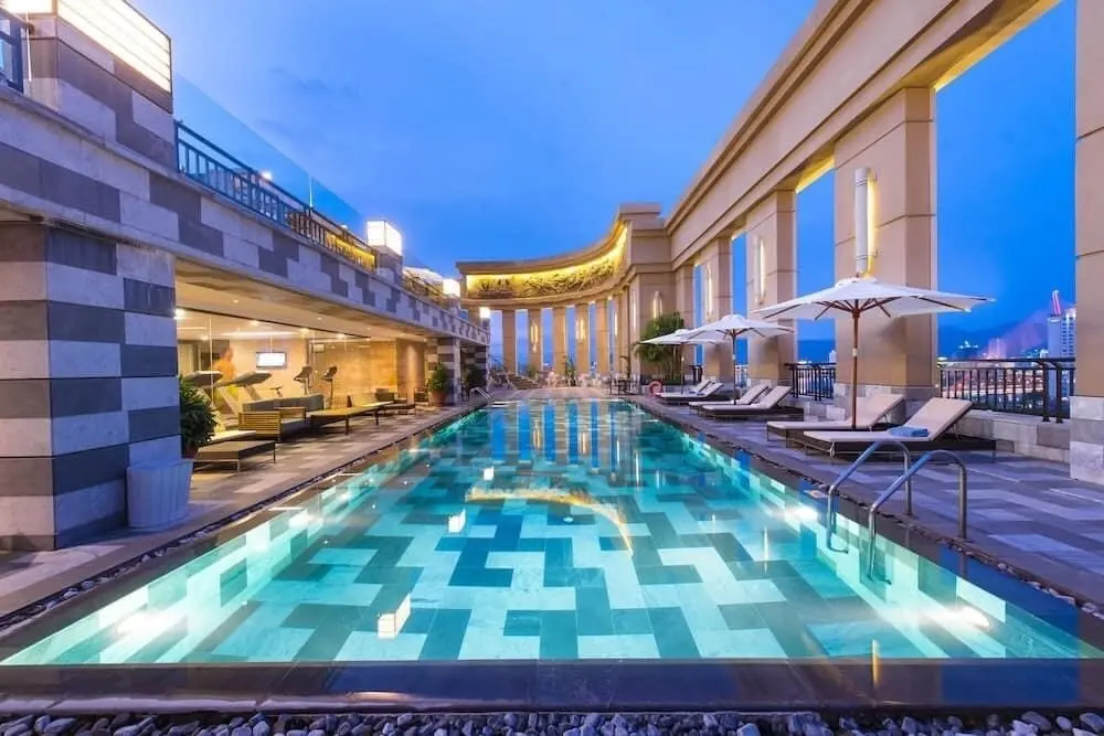 Vietnam style marble stone modern design for swimming pool 20x20x1 cm