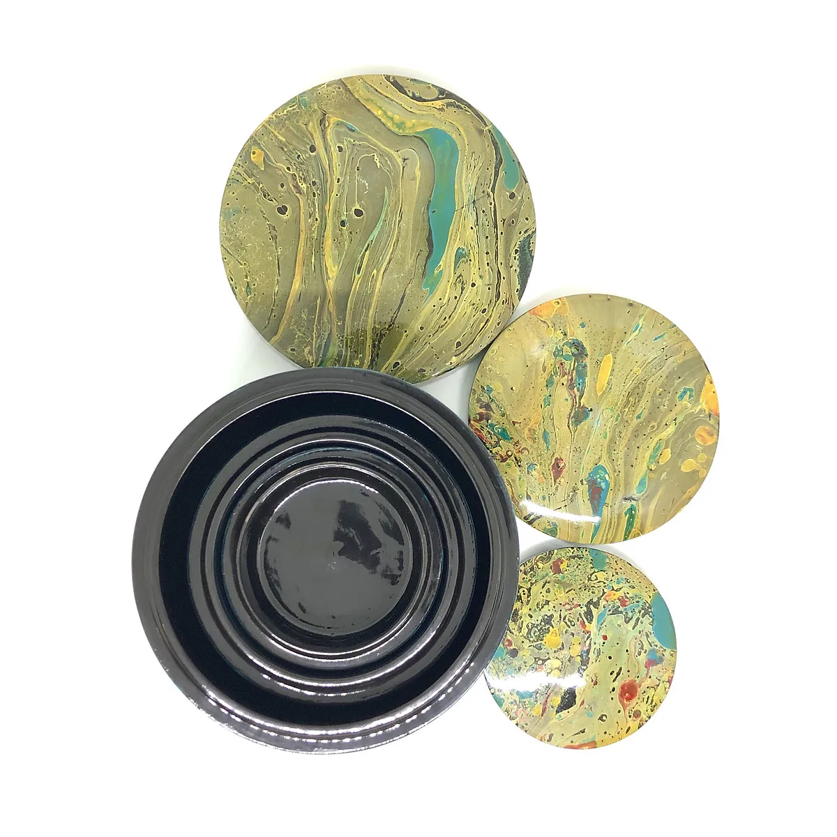 High Quality Set of 3 Unique Luxury Painted Lacquer Box Round Pillars Hot Sale in Bulk Best Price Wholesale Vietnam Supplier