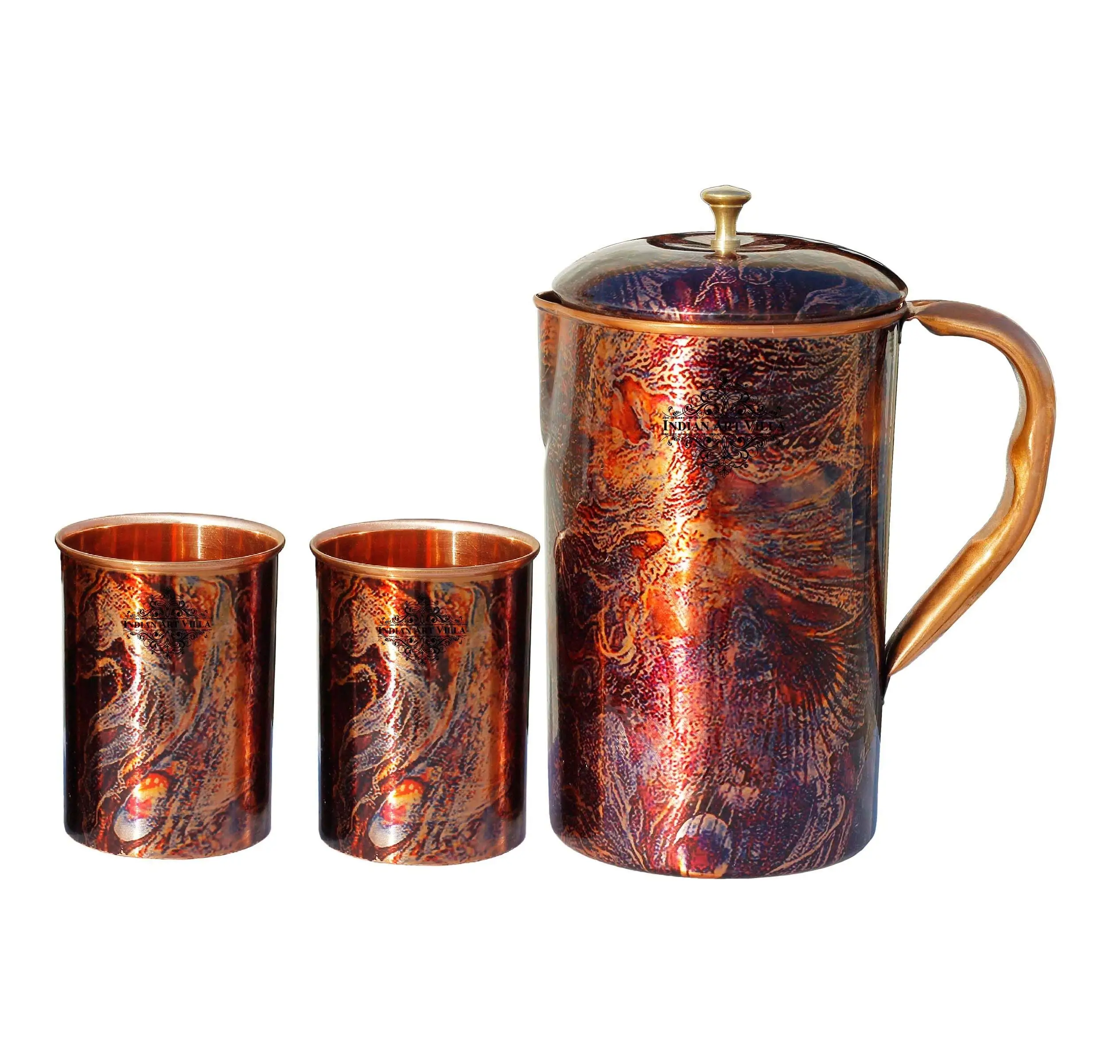Top Demanding Copper Water Pitcher Shiny Polished Pure Copper Jug With Handle High Quality Water Jug for Sale
