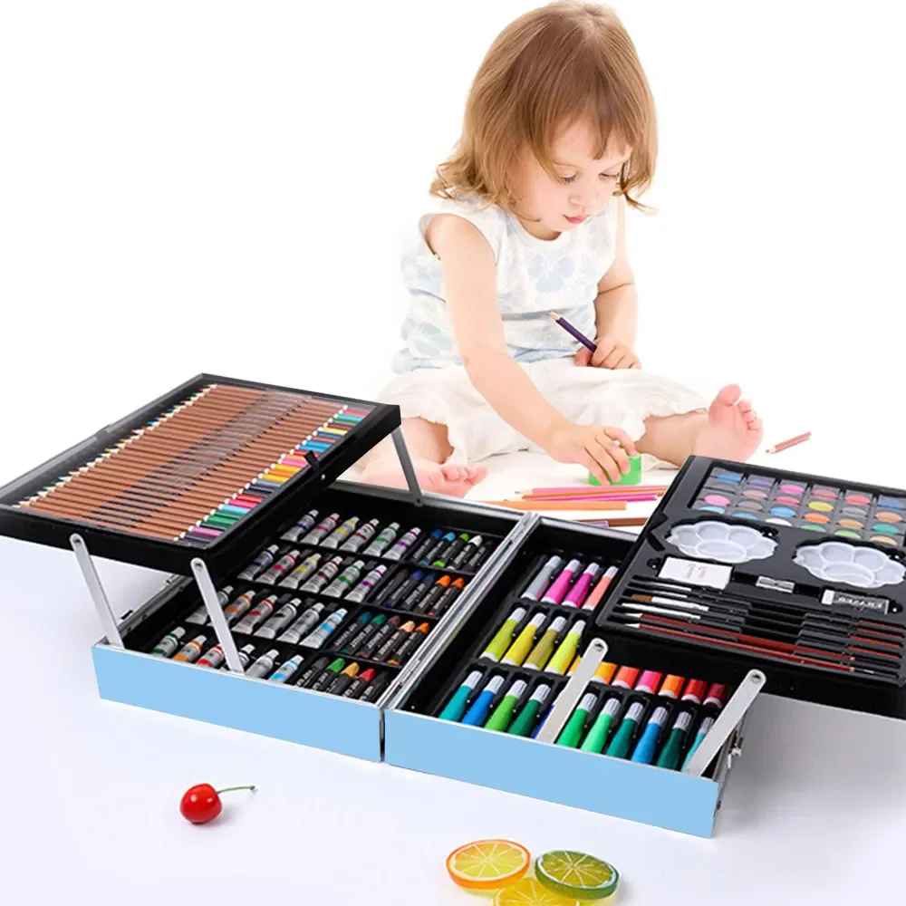 2024 New Style Professional Kids Coloring Art Supplies Drawing Set Painting Tool Accessories Art Stationery Set