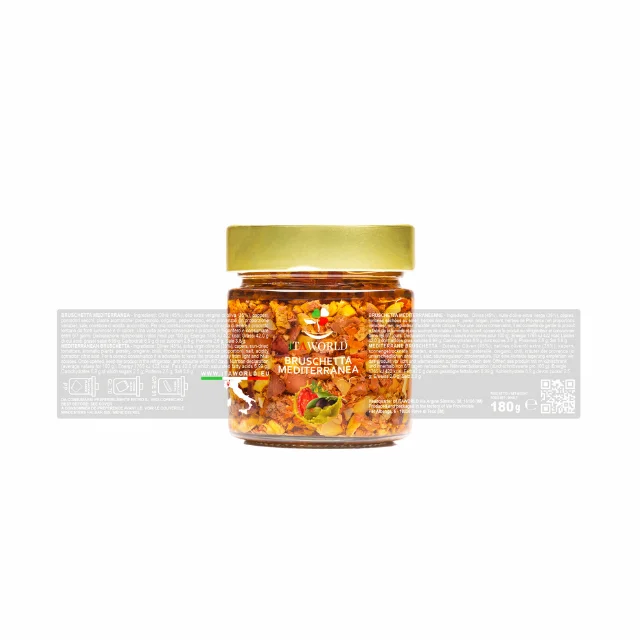 Best Quality Made in Italy Olive and Tomato Italian Bruschetta 180 gr Itaworld For Whosale and Restaurant