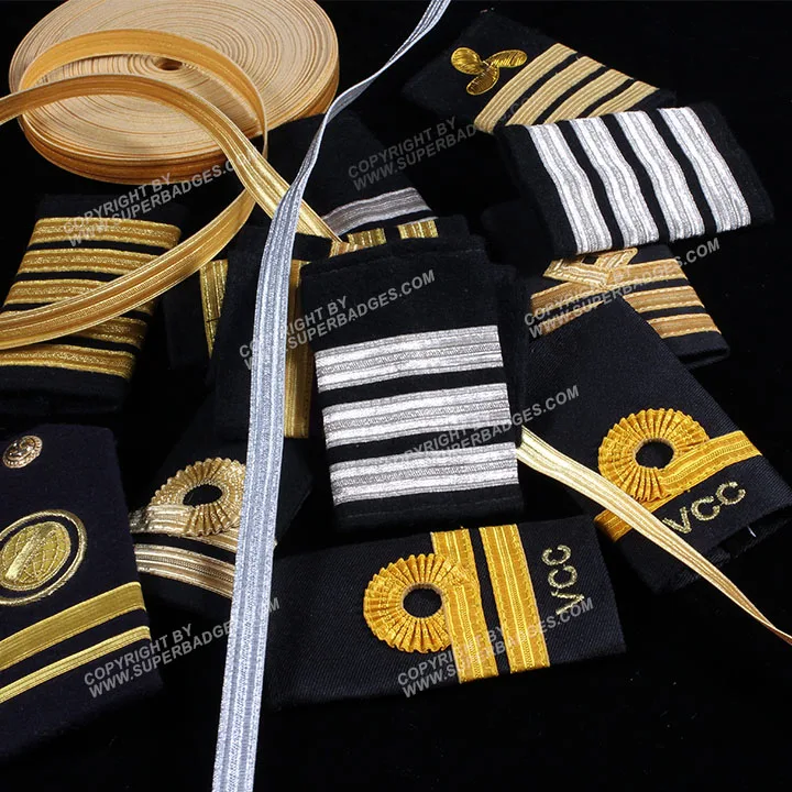 Best Product Pilot Shoulder Strap Uniform Epaulettes Rank Customized design Soft Slip On Epaulettes