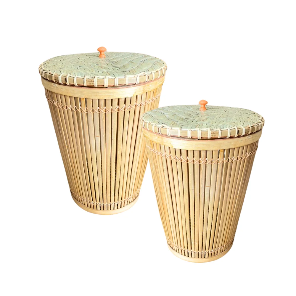 Wholesale Customizable Water Hyacinth Seagrass Rattan Bamboo LAUNDRY BASKET with Lid From Vietnam for Retail and Home Decor