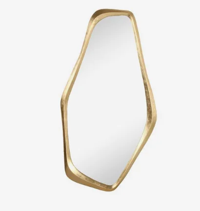 Indian Handcrafted Wall Mirror for Bathroom Cast Brass Frame Unique Design Wall Mounted Mirror Supplied by India