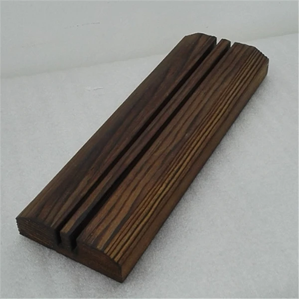 Dark Walnut Color Timber Jewelry Display Block Rack Stand with Slots Wooden Playing Card Deck Holder for Kids,Adults,Seniors