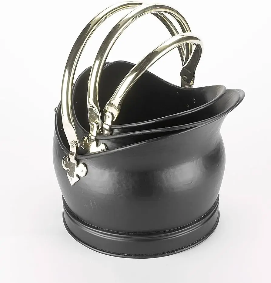 Wrought Iron Coal Bucket Export Quality Customized Size Metal Coal Bucket For Indoor And Outdoor Usage Fireplace Accessories
