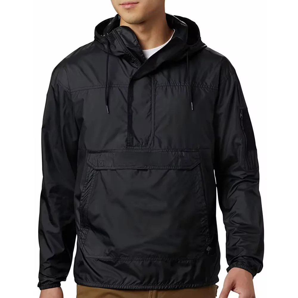 Wholesale Custom Outdoor Color Block Anorak Jackets Customized Contrast Color Anorak Half Zip Jackets