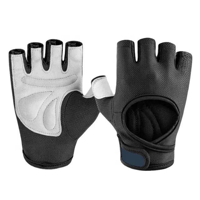 Anti Slip Breathable Sports Workout Fitness Training Weight Lifting Gym Gloves with Wrist Wraps Black Unisex