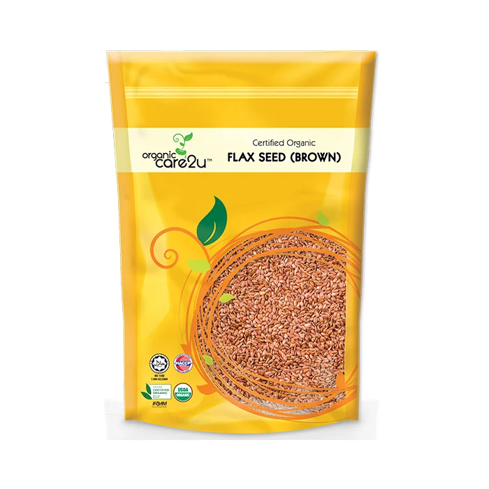 High Nutrients Healthy Grain Brown Organic Flax Seed Rich In Fiber Perfect Mix With Smoothie or Overnight Oats