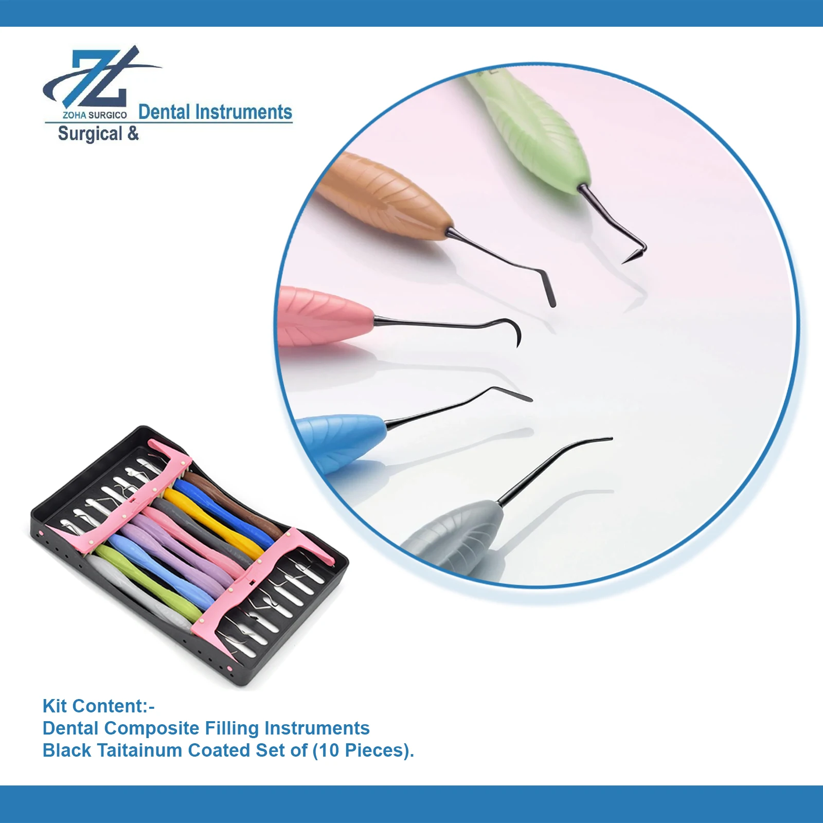Dental Composite Tooth Filling Instruments Plastic Amalgam Filling 10pcs Set Silicone Handle Dental Spatulas Scaler Kit