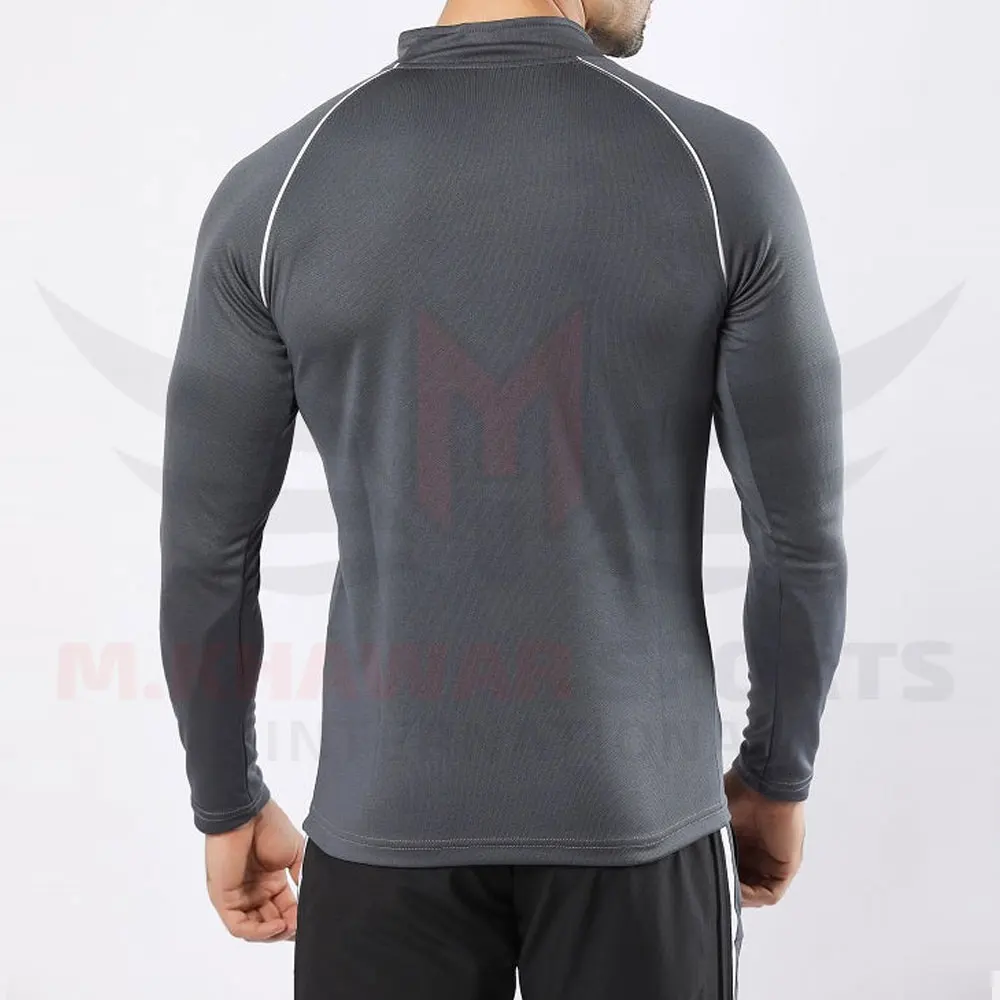 OEM Service Custom logo regular long sleeve Gym shirts high quality Gray color gym fitness shirts for Men t shirt