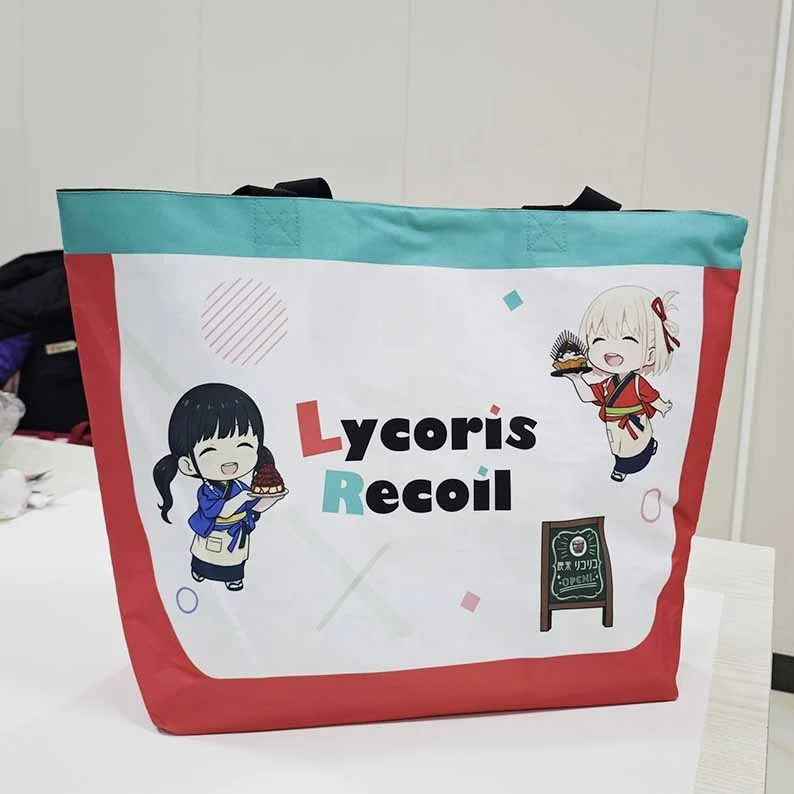 Large Capacity 600D Polyester Printed Double-Sided Shoulder Beach Tote Bag Cute Cartoon Character Canvas 600D Cute Canvas