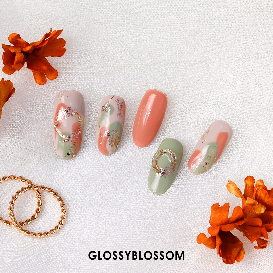 Ботаническая голограмма GLOSSYBLOSSOM мигающая декоративная наклейка для ногтей черный фон рамка Бабочка змея цветок луна обогащение