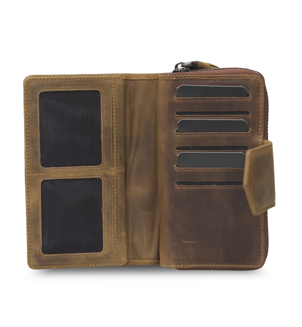 Genuine Leather Women Wallet Card Holder Women Purse Slim Phone Placed Long Wallet Bifold Wallet Customizable RFID Protection
