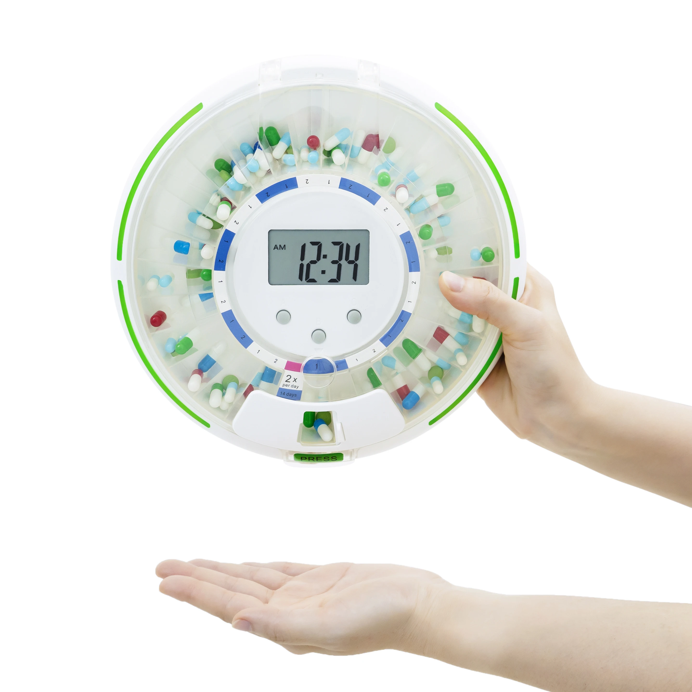 Оптовая продажа ZOOMCARE M112 28-дневный умный дозатор таблеток автоматический с сигнализацией 6 шаблонов дозировки легко читаемый дисплей