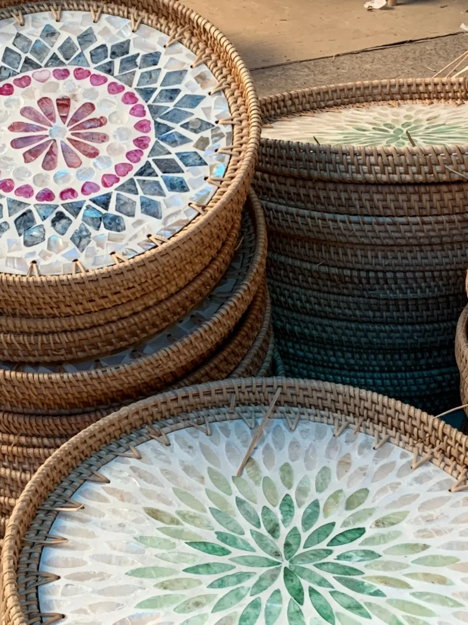 Best price Rattan Trays Handmade Eco-friendly for Decor Home made in Vietnam