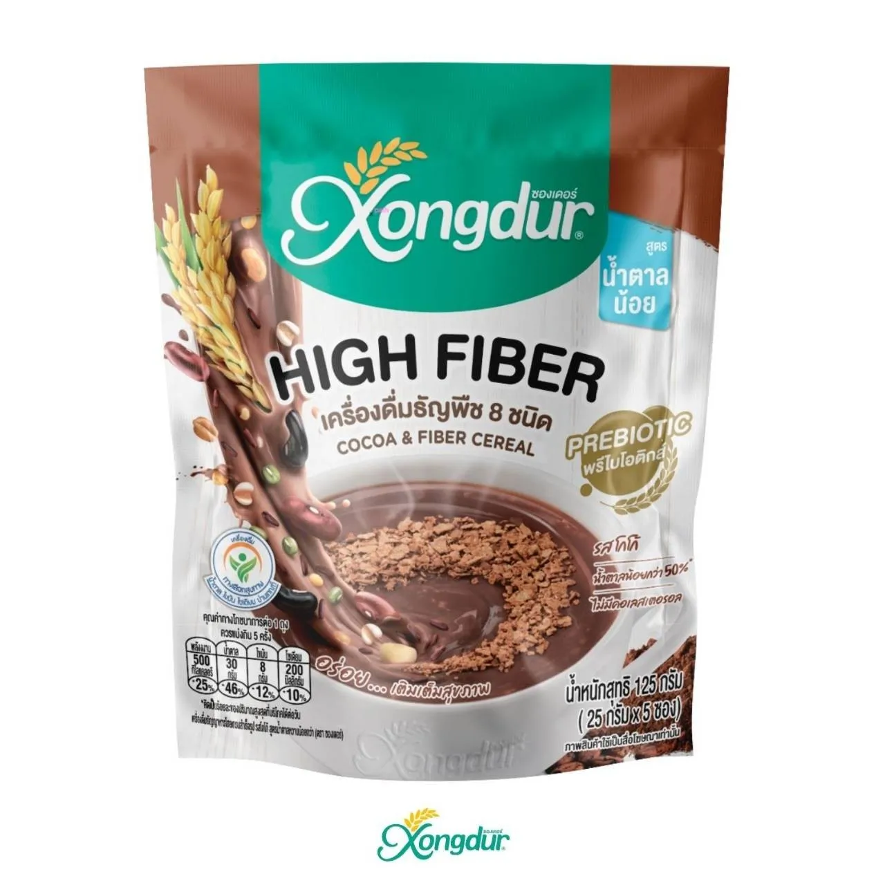CocoA & Fiber Cereal Instant Healthy Whole Grain Cereal Beverrage Cocoa Favour Less Sugar Fomula