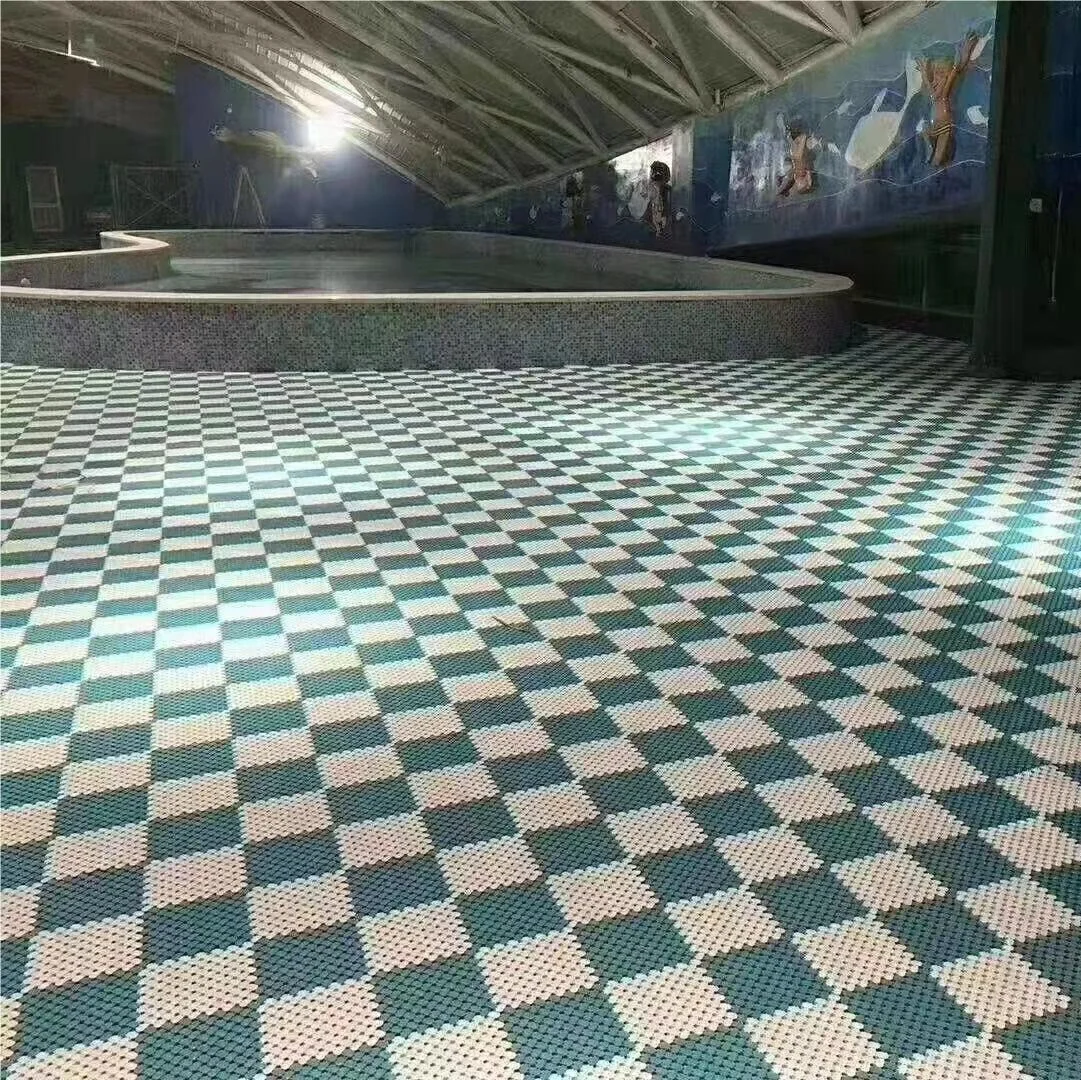 Flexible PVC Wet Area Non-Slip Drainage Ingterlocking Swimming Pool Floor Mat
