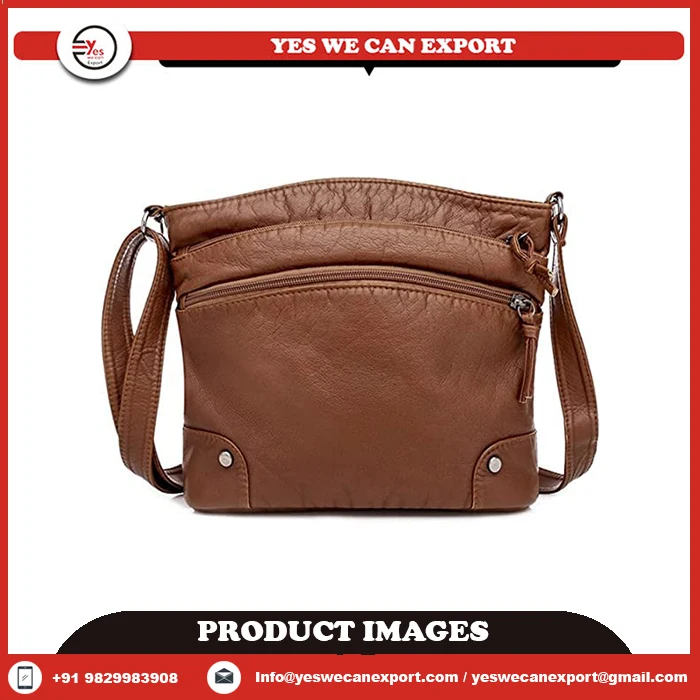 Sling Bags For Women Indian Vintage Handmade Genuine Buffalo Leather Unisex Sling Leather Messenger Bag For Sale