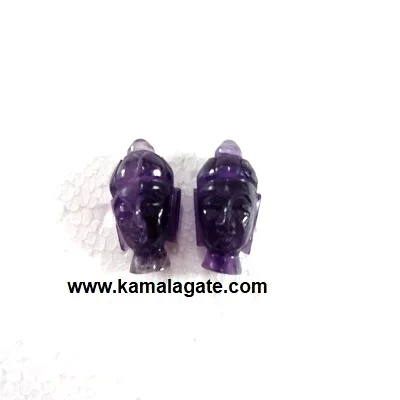 Handmade Crystal Quartz Buddha Head Sculpture Reiki-Themed Semi-Precious Stone Craft for Spiritual & Antique Use