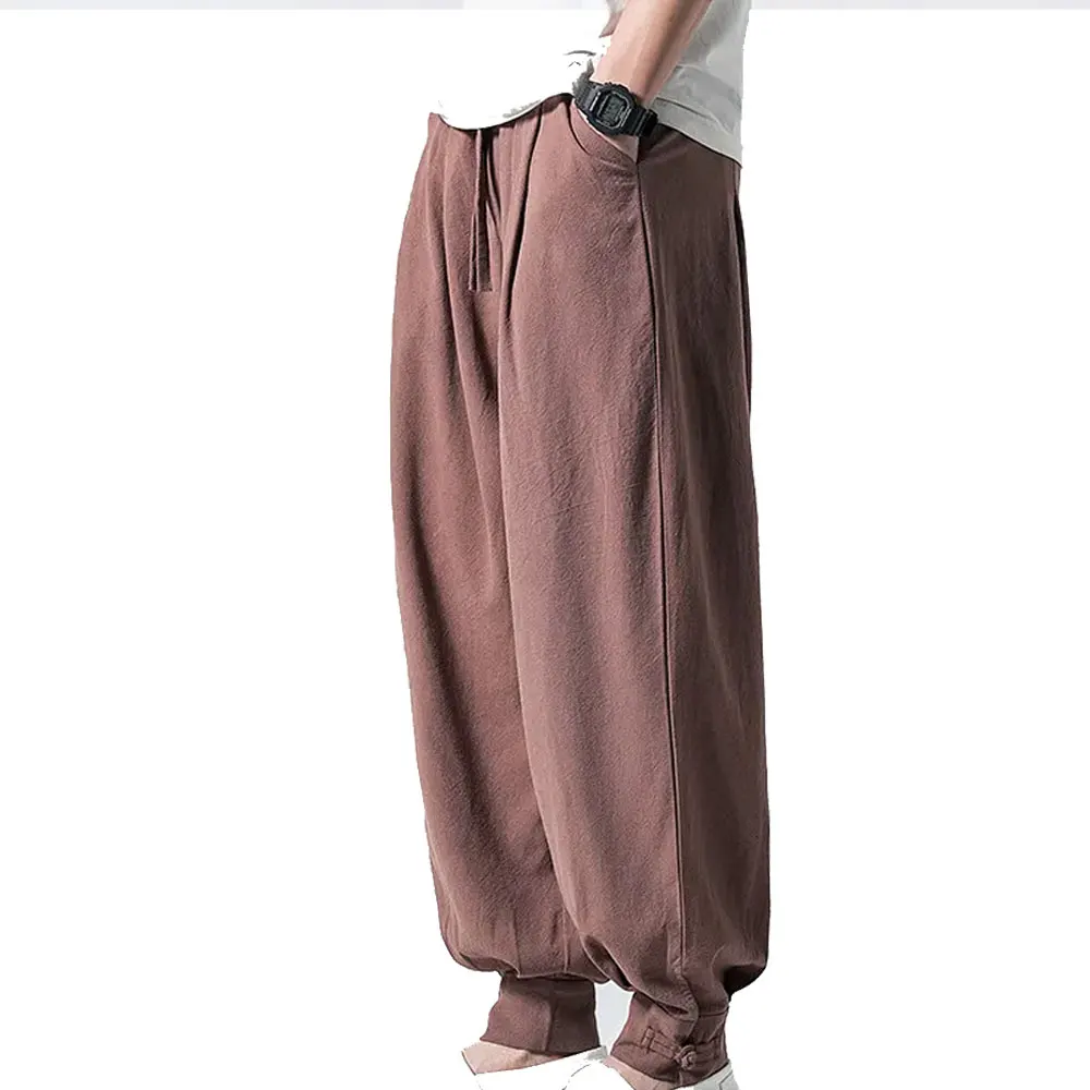 Unique Design Men Hakama Pants Japanese New Style Casual Sport Loose Fit Capri Long Baggy Hakama Pants Plus Size Hakama Pants