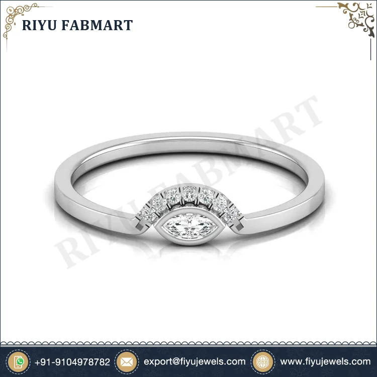Fine Gold Jewelry White Gold Real Diamond Women Engagement Ring with Custom Design for Unforgettable Moments for USA Buyers