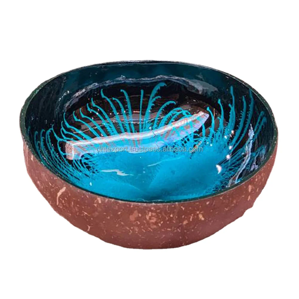 Vietnam Export Lacquered Coconut Shell Bowls Multiple Colors Round Shape High Quality Cheap Price
